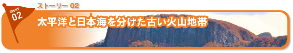 太平洋と日本海を分けた古い火山地帯